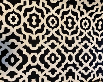 Waverly Inspirations Lattice Fabric 44" wide Medium Weight Cotton in Black/White, Gray/White & Aqua/Ivory - Sold by 1/2 Yard