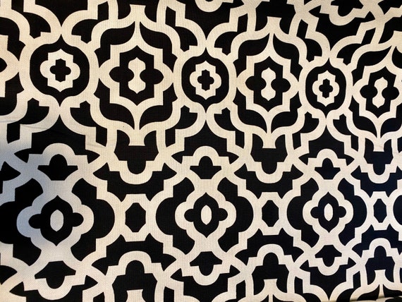 Waverly Inspirations Lattice Fabric 44" wide Medium Weight Cotton in Black/White, Gray/White & Aqua/Ivory - Sold by 1/2 Yard