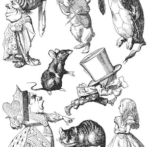 Temporary Tattoo - Alice in Wonderland Set / Alice / White Rabbit / Tattoo Flash