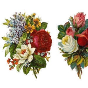 Temporary Tattoo - Set of 3 Vintage Floral - Pick your pattern/ Rose / Lilac / Pansy / Tattoo Flash
