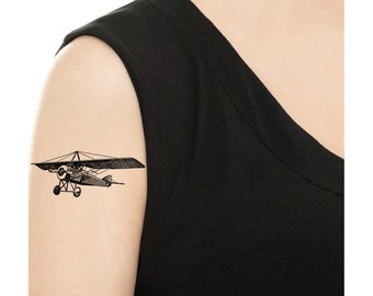 Temporary Tattoo - Vintage Aircraft / Tattoo Flash