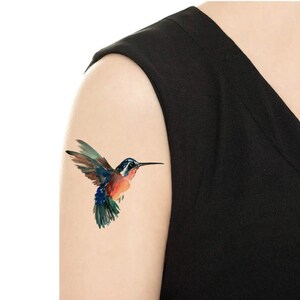 Temporary Tattoo Hummingbird /Chickadee /Finch Various Patterns / Ruby-Throated Hummingbird/ Colorful Birds / Bird Tattoo / Tattoo Flash image 5