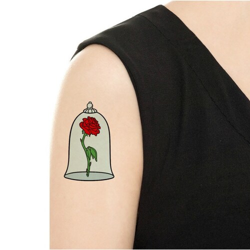 Temporary Tattoo Beauty And The Beast Enchanted Etsy Israel