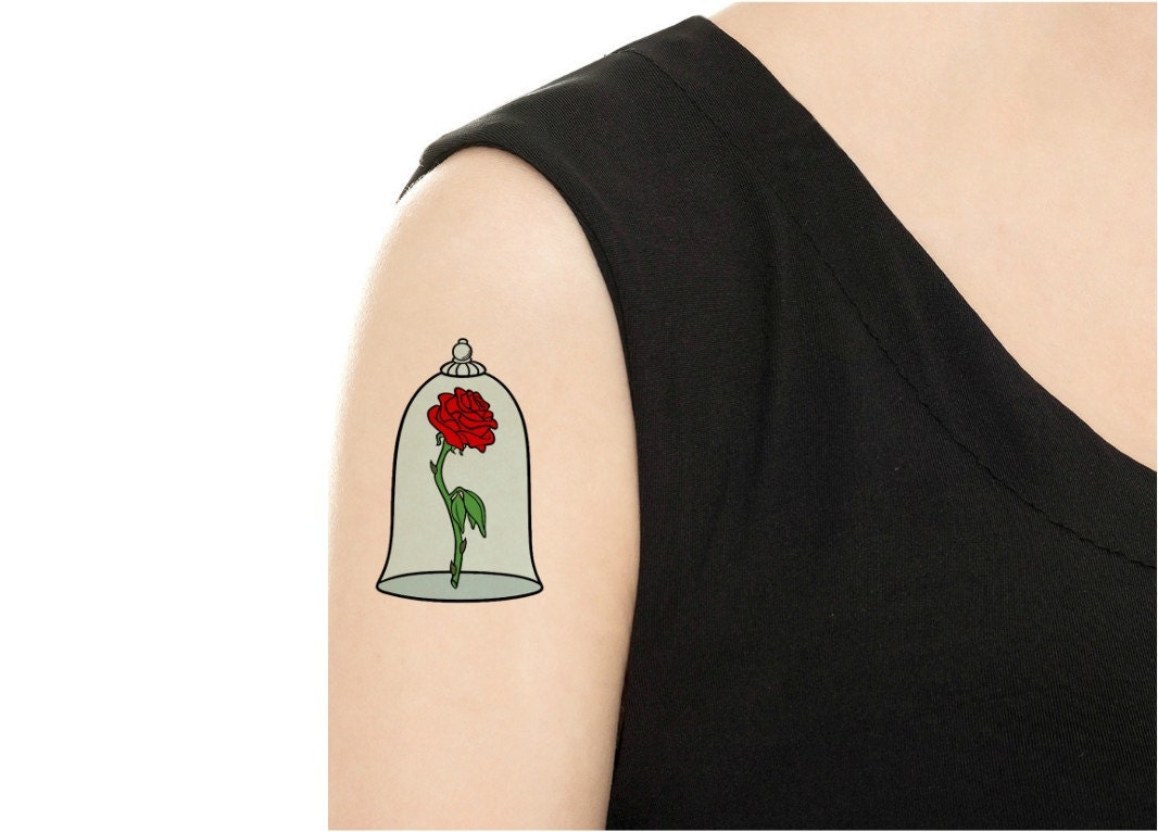 Temporary Tattoo Beauty And The Beast Enchanted Etsy