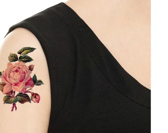 Temporary Tattoo -  Vintage Floral Tattoo - Various Patterns and Sizes / Tattoo Flash