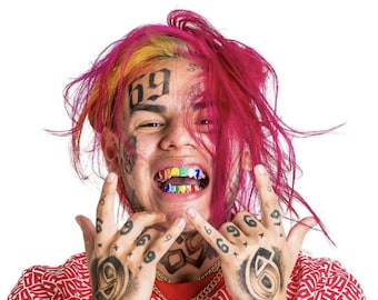 TEMPORARY TATTOO - Tekashi69 Temporary Tattoos Set - 6ix9ineTattoos / Face Tattoos /Halloween Costume / RappersTattoos Lil PumpTattoo Set