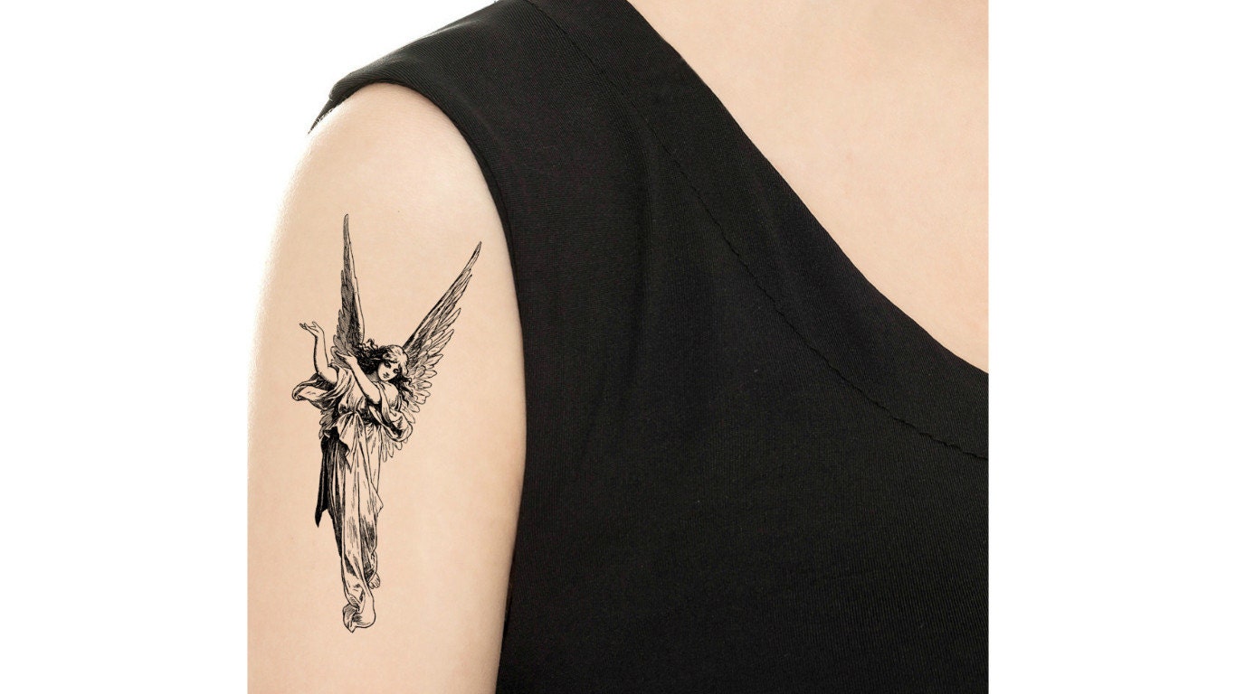 TEMPORARY TATTOO Angel or Geisha Tattoo / Tattoo Flash - Etsy New Zealand TEMPORARY TATTOO Angel or Geisha Tattoo / Tattoo Flash - Etsy New Zealand