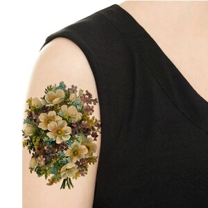 Temporary Tattoo Vintage Floral Rose or Daisy Various Sizes / Tattoo Flash PICTURE 7
