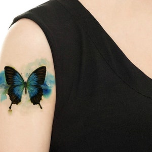 Temporary Tattoo - Watercolor Butterfly / Tattoo Flash
