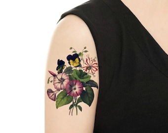 Temporary Tattoo - Vintage Floral - Various Patterns and Sizes / Tattoo Flash