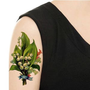 Temporary Tattoo Vintage Floral Rose or Daisy Various Sizes / Tattoo Flash PICTURE 10