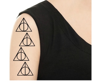 Temporary Tattoo Set of 4 Harry Potter Deathly Hallows / Six 5SOS