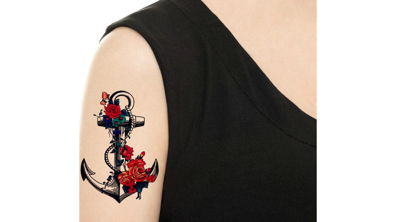 Tatuaje ancla - Etsy México