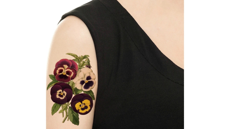 Temporary Tattoo Vintage Flower Various Patterns and Sizes / Tattoo Flash image 4