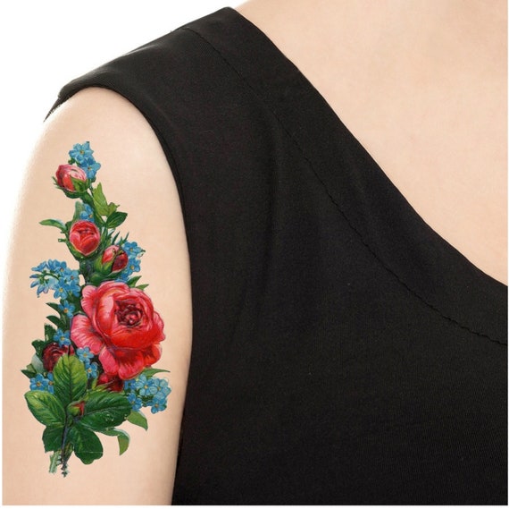 Download Purple Rose Tattoos - Flower Tattoo Designs PNG Online - Creative  Fabrica