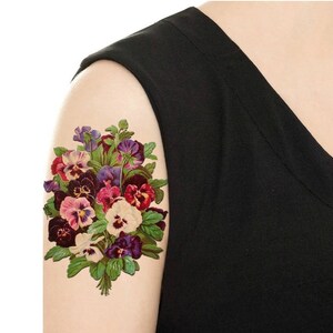 Temporary Tattoo Vintage Floral Rose or Daisy Various Sizes / Tattoo Flash PICTURE 6