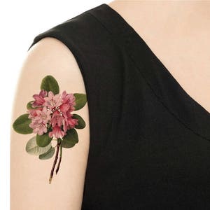 Temporary Tattoo Vintage Floral Rose or Daisy Various Sizes / Tattoo Flash PICTURE 4