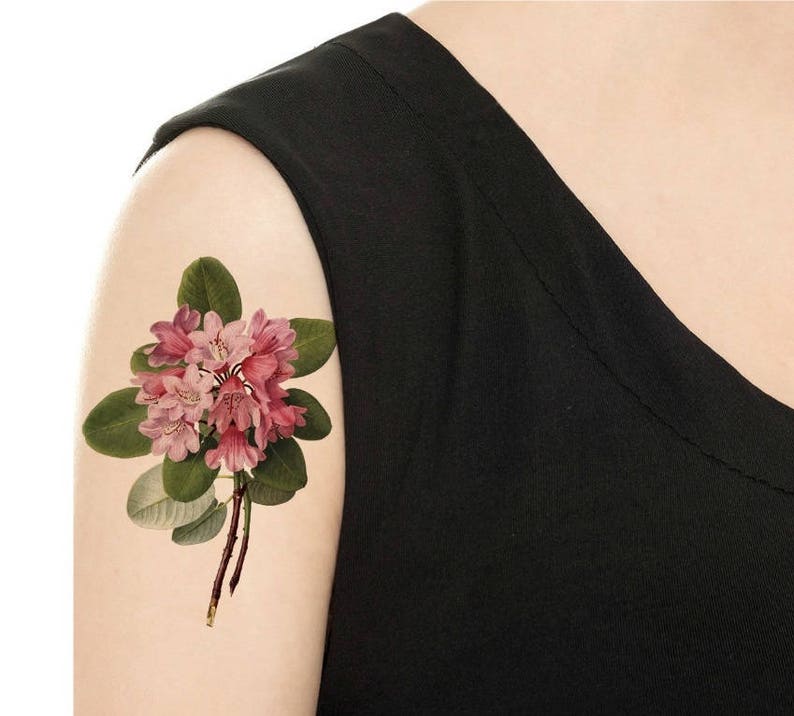 Temporary Tattoo Vintage Floral Rose or Daisy Various Sizes / Tattoo Flash PICTURE 4