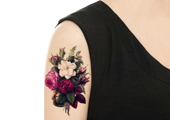 flower tattoo purple