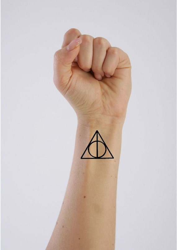 Temporary Tattoo Set of 4 Harry Potter Deathly Hallows / Six - Etsy Singapore Temporary Tattoo Set of 4 Harry Potter Deathly Hallows / Six - Etsy Singapore