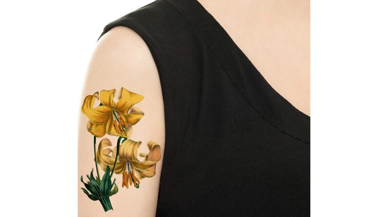 Temporary Tattoo Vintage Flower Various Patterns and Sizes / Tattoo Flash PICTURE 3