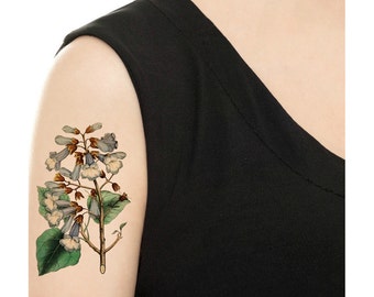 Temporary Tattoo - Vintage Floral - Buttercups or Blue Bells - Various Sizes / Tattoo Flash