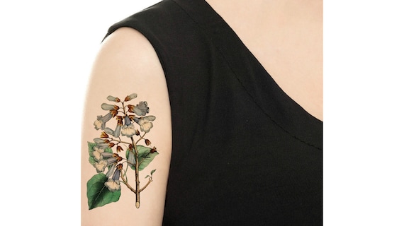 Temporary Tattoo Vintage Floral Buttercups Or Blue Bells Etsy