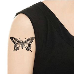 TEMPORARY TATTOO - Vintage Butterfly - Various Patterns / Tattoo Flash