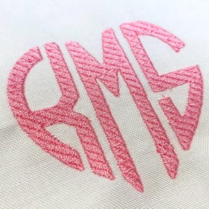 Carattere per ricamo con monogramma a cuore BX, lettere diagonali a punto raso, alfabeto per ricamo BX, 1,5-3,0 pollici, PES + 7 formati, download immediato