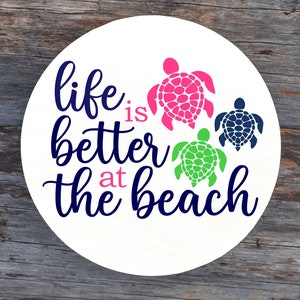 Turtle SVG, Life is Better at the Beach SVG, Summer SVG, Instant Download, Cut File, Sublimation, Clip Art (svg/dxf/png file formats)