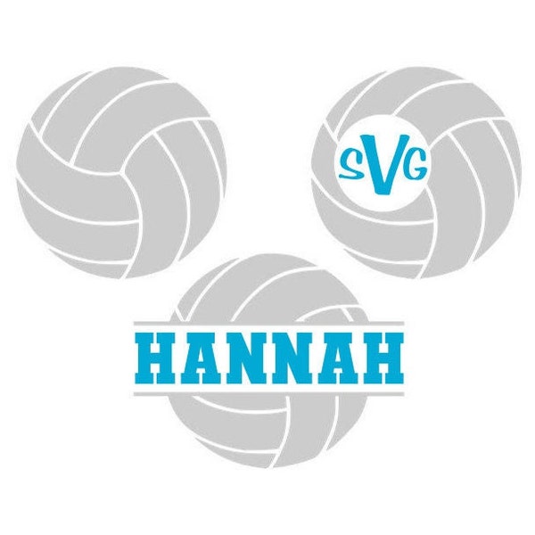 Volleyball SVG Frames, Monogram Frame SVG, Name Frame SVG, Digital Download, Cut File, Sublimation, Clip Art (3 svg/png/dxf file formats)