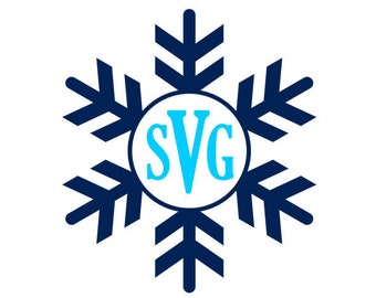 Download Snowflake Monogram Svg Etsy