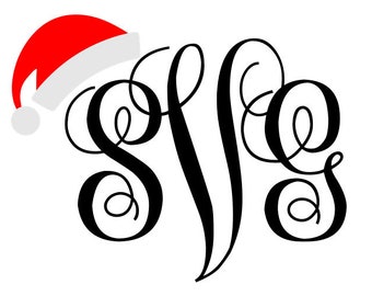 Download Santa Hat Monogram Svg Etsy