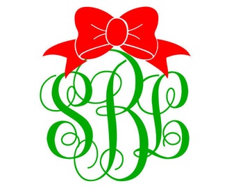 Download Bow Monogram Svg Etsy