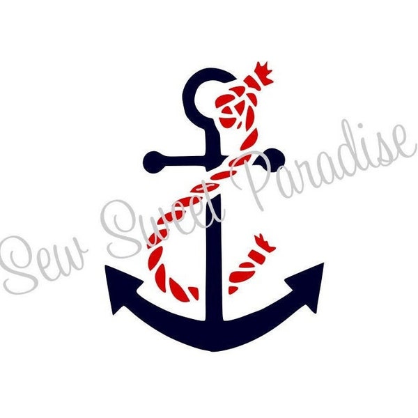 Anchor SVG, Anchor Rope SVG, Nautical SVG, Digital Download, Cut File, Sublimation, Clip Art (includes svg/dxf/png file formats)