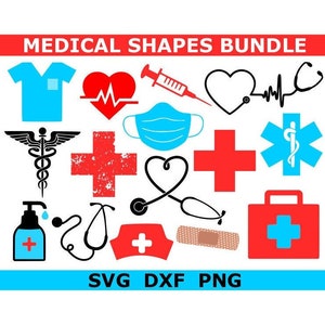 Nurse SVG Bundle, Hospital SVG, Medical SVG, Digital Download, Cut Files, Sublimation, Clipart (includes 15 individual svg/png/dxf files)
