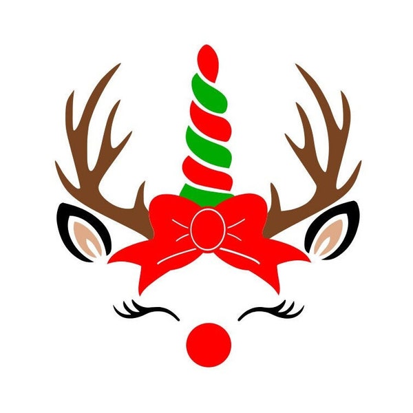 Christmas Unicorn SVG, Reindeer Unicorn SVG, Christmas, Digital Download, Cut File, Sublimation, Clip Art (svg/dxf/png/jpeg files)
