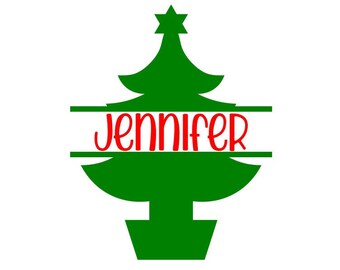 Christmas Tree Monogram Svg Etsy