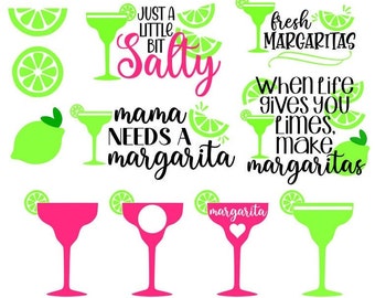 Margarita SVG Bundle, Margarita Glass SVG, Summer SVG, Digital Download, Cut Files, Sublimation, Clipart (includes 11 svg/png/dxf files)