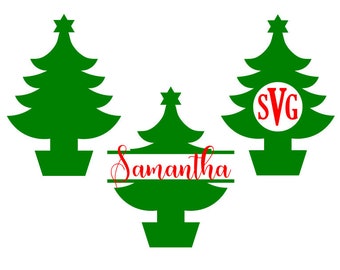 Download Christmas Tree Monogram Svg Etsy