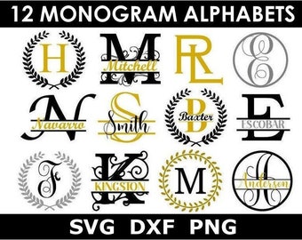 Download Split Monogram Svg Etsy