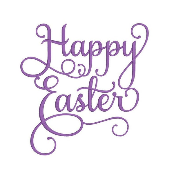 Happy Easter Embroidery Design, Easter MACHINE EMBROIDERY, Digital Download, 4x4, 5x7, 6x10, 7x12 Hoop (pes dst hus jef exp vip vp3)