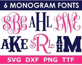 Monogram SVG Bundle TTF 6 Monogram Font Alphabets Digital 