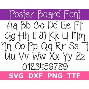 Poster Board Font SVG TTF, Poster Board Letters, School Font