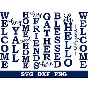 Porch Sign SVG Bundle, Welcome Porch Sign SVG, Hello SVG, Instant Download, Cut File, Sublimation, Clip Art (8 individual svg/png/dxf files)