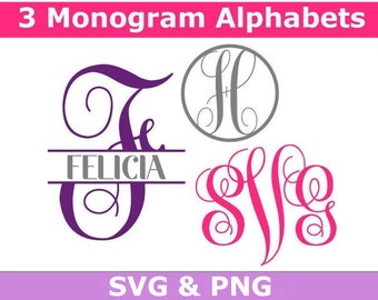 Download Monogram Fonts Svg Etsy