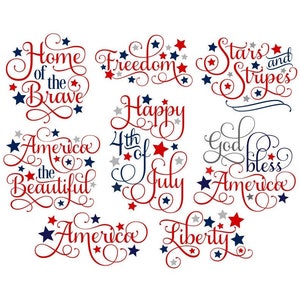 4th of July SVG Bundle, Patriotic SVG, 4th of July Signs, Digital Download, Cut Files, Sublimation, Clipart (8 svg/png/dxf/jpeg formats)