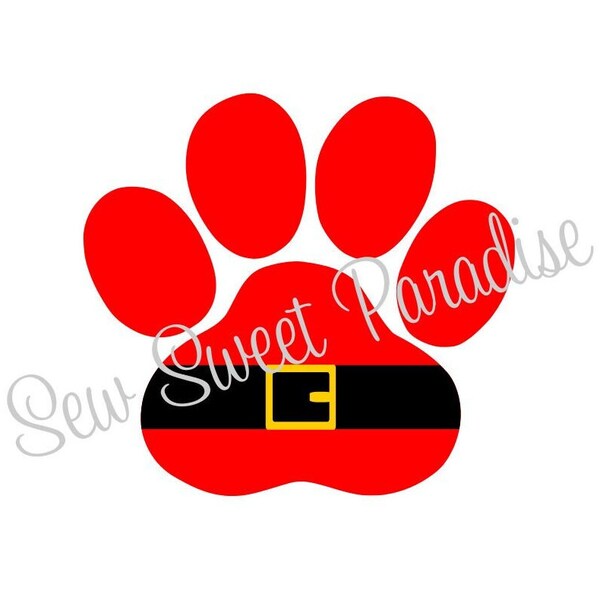 Santa Paw Print SVG, Christmas Dog SVG, Santa Paws SVG, Digital Download, Cut File, Sublimation, Clip Art (svg/dxf/png/jpeg files)