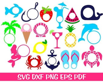 Beach Monogram Svg Etsy