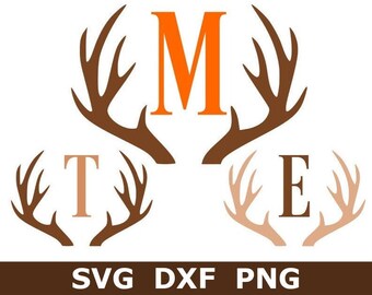 Download Antler Monogram Svg Etsy